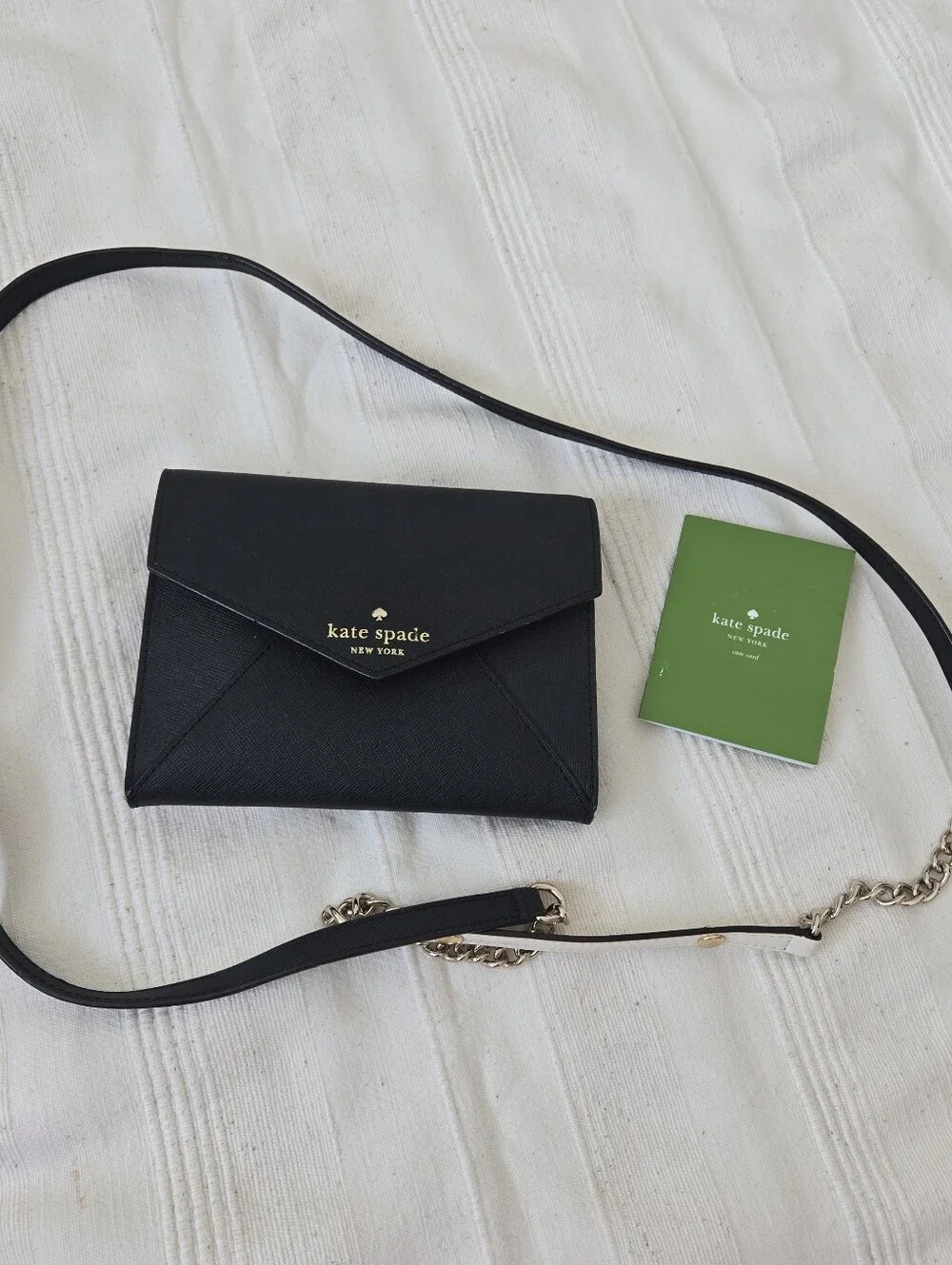 Kate Spade Cedar Street Monday Black Crossbody Bag  Walet On Chain Black Leather